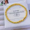 Novo Produto da Joalheria: Pulseira de Contas Disco Trevo de Quatro Folhas Banhada a Ouro Cintilante, Pulseira de Contas Lisas Círculo da Sorte, Presente Versátil para Namorada