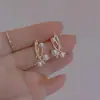 Novos Brincos de Prata S925 Agulha Coreana Dongdaemun Design Nicho Diamante Torcido Pérola Brincos Simples Versáteis para Mulheres