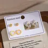 Pendientes de Tachuela de Trébol de Cuatro Hojas de Acero Inoxidable Rojo Dorado Más Vendidos Set de Tres Piezas para Mujer Redondo Incrustado de Diamante Joyería para Orejas Pequeña de Nicho con Acabado de Alta Gama