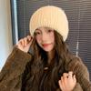Gorro de Lana Gruesa de Color Sólido con Dobladillo Gorro para el Frío Gorro Apilable Simple Versátil Moda Gorro Cálido Gorro Protector para Orejas