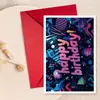 Tarjeta de Cumpleaños Feliz de Neón Nueva y Creativa Transfronteriza Set de Sobres Tarjeta de Cumpleaños Más Vendida en Amazon Temu Venta al por Mayor