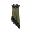 Para Comercio Exterior Transfronterizo Europeo y Americano Ropa de Mujer Aliexpress Más Vendido Verano Sexy Espalda Descubierta Dobladillo Irregular Abertura Vestido