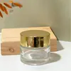 Tarro de Crema de Gama Alta en Stock de 80g con Tapa Dorada Electroplateada y Tapa de Tirar, Empaque Cosmético, Botella Dispensadora de Loción de Boca Ancha
