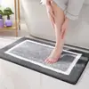 Alfombra de Piso Rayada Simple de Cachemira Sintética para Baño del Hogar, Entrada, Alfombra Resistente a Manchas, Alfombra Absorbente de Agua para Baño, Alfombra Antideslizante, Felpudo de Entrada