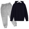 Suéter con capucha y forro polar para niños de otoño e invierno para comercio exterior, traje de suéter casual de color sólido para niños