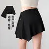 Falda Corta Deportiva Estilo Europeo y Americano Primavera/Verano con Diseño Anti-Exposición, Cintura Alta, Bolsillos, Falda Corta de Tenis Yoga, Falda Corta Ajustada Versátil para Fitness