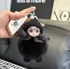 Boneca de Pelo de Raposa Chaveiro de Carro Pingente Pelúcia Boneca Barbie Pingente de Bolsa de Boneca Presente de Casal Desenho Animado