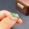 Anillo de Esmeralda Natural al por Mayor de Fábrica Plata S925 Incrustado con Piedras Principales 5*5+6*6 Joyería de Lujo Venta Directa de Fábrica