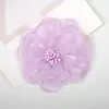 Flor de Gaze de Seda Brilhante Feita à Mão Miolo de Flor Borda Queimada Rosas Pequenas Flores DIY Acessórios de Cabelo Flor de Cabeça Sapatos e Chapéus Broche Acessórios de Joias