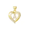 Collar Popular de Venta Caliente Transfronterizo de Cobre Chapado en Oro Real de 18K con 26 Letras Inglesas y Colgante de Corazón con Diamante Venta al por Mayor