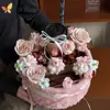 Compañero de Flores Otoño e Invierno Castaña Tallada Caja de Buena Suerte Ramo de Flores Cubo de Abrazos de Peluche Arte Floral Caja de Empaque de Floristería Caja para Arreglo Floral DIY