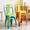 Silla de plástico con respaldo para restaurante comercial, estilo industrial, apilable, diseño de una sola pieza, adecuada para casas de huéspedes y cafeterías