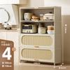 Aparador estilo crema francés, mueble de almacenamiento, mueble de té, mueble de cocina, mueble de almacenamiento de pared con cubo