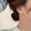 Aretes de Trébol de Cuatro Hojas de Zircón para Mujer Plata de Ley S925 Perforación de Oreja Aretes Pequeños para Dormir Aretes Simples Joyería