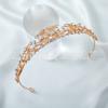 Tocado de Corona de Novia Barroca Transfronteriza, Accesorios de Vestido de Boda de Aleación Vintage con Pedrería, Accesorios para el Cabello de Corona de Cristal