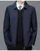 Chaqueta de Padre Casual Cortavientos Transpirable Otoño/Invierno 2026, Sin Arrugas, Anti-Doblado, Ropa de Negocios para Hombres con Cuello de Solapa para Hombres de Mediana Edad y Mayores