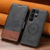 Funda de Teléfono tipo Cartera con Tapa abatible para Samsung S26Ultra con Ranura para Tarjetas y Soporte de Carga Inalámbrica Magnético Dos en Uno, Funda de Cuero