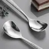 Cuchara cuadrada de acero inoxidable 304, cuchara de café martillada, cuchara para remover, elegante cuchara de postre, cuchara para el hogar, cuchara para helado