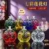 Nueve Fuego Púrpura Li Fuego Púrpura Qi Viene del Este Loto Pastelería Lámpara de Mantequilla Cristal Tridimensional Ecológica Sin Humo Lámpara Líquida de Ofrenda Vela de Ofrenda para Buda