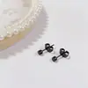 Aretes de Tuerca Geométricos de Estrella de Acero Titanio con Bolas de Acero Grandes y Pequeñas de Moda Simple al por Mayor de Fábrica de Venta Caliente Aretes Perforados Mujeres
