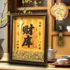 Caja del Tesoro del Dios de la Riqueza Amarillo Marco de Fotos Adorno para Escritorio 12 Signos del Zodiaco Pixiu Llave Dorada Regalo para Amigos y Clientes