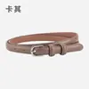 Cinturón Fino de Cuero Genuino Estilo Coreano para Mujer, Hebilla de Pin de Piel de Vaca, Cinturón Fino de Cuero Estilo Hong Kong Vintage para Mujer, Venta al por Mayor de Fábrica
