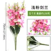 Orquídea Espada Artificial de 5 Ramas Flor Artificial de Plástico Flor de Seda Decoración de Boda Flor de Exportación Arreglo Floral Decoración Hogar Venta al por Mayor