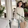 Estilo Coreano 2025 Moda Feminina Elegante e Doce Blusa Manga Longa de Renda Solta Estilo Boneca