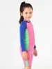 Roupa de Neoprene Infantil para Uso Externo, Manga Longa, à Prova de Frio e Quente, com Forro de Fleece, Dividida, para Meninos e Meninas, Roupa de Banho de Secagem Rápida para Crianças Pequenas e Médias
