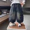 Pantalones vaqueros para niño, ropa infantil de otoño, nuevo estilo 2026, pantalones casuales de trabajo frescos para primavera y otoño para niños pequeños