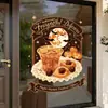 Adesivos decorativos de vidro para lojas de shoppings, adesivos de decoração para feriados, adesivos eletrostáticos para vidros de janelas com tema de Halloween