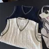 Nuevo chaleco de punto sin mangas estilo coreano de moda para otoño de 2026 para mujer, holgado y adelgazante, top vintage versátil