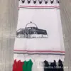 Lenço Estampado com Design de Bandeira Nacional, Versátil e Confortável, Adequado para Eventos, Casamentos, Envoltórios de Pescoço, Borlas Bordadas, Itens de Fã, Venda por Atacado Disponível