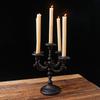 Retro estilo europeu castiçal de ferro fundido romântico à luz de velas adereços de jantar vitrine de mesa de banquete de casamento ornamentos de decoração de casa