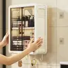 Gabinete de almacenamiento para baño Montaje en pared sin taladro Estante de almacenamiento con puerta de gabinete magnética Estante para baño en casa Plegable
