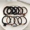 Cuerda Negra Simple para el Cabello, Gama Alta, Goma Elástica de Alta Elasticidad, Goma para el Cabello, Sin Marca, Sin Daño al Cabello, Goma para el Cabello, Accesorio Versátil para el Cabello para la Vida Diaria de las Mujeres