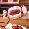 Caixa de Embalagem para Bolo de Morango Mousse Mil Camadas Descartável Criativa Formato de Doce de Natal Caixa de Embalagem para Bolo Anti-Nevoeiro