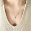 Sudadera con Capucha y Collar con Colgante de Estrella de Cinco Puntas Cuadrada de Joyería Ins Navideña para Mujer Diseño de Nicho Cadena para Clavícula de Acero de Titanio P828