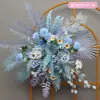 Arranjos de Flores de Chão para Casamento de Novo Estilo em Atacado, Decorações com Flores de Seda, Arranjos de Flores de Eucalipto, Arte Floral para Casamento