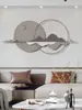 Pintura de Decoração de Parede Estilo Chinês, Peça de Pendurar para Cabeceira de Quarto em Metal, Decoração de Parede Tridimensional para Fundo de Sofá, Arte em Ferro de Hotel por Metabo