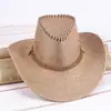 Sombrero de Sol para Hombre de Verano con Tres Cuerdas Sombrero de Vaquero Material de Cáñamo Sombrero de Estilo Étnico Europeo y Americano Sombrero de Viaje para Playa