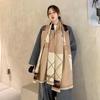Bufanda Nueva de Invierno Cálida Imitación Cachemira Bufanda de Largo Medio para Aire Acondicionado para Mujer Bufanda Retro con Borlas de Caballo