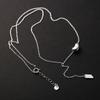 Collar Cuadrado Letra Frijol de la Suerte para Mujer Coreano Plata de Ley 925 Diseño de Nicho Estilo Frío Cadena para Clavícula N1241
