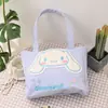 Bolsa de lona Sanrio, bolso de hombro para ir al trabajo, bolsa tote engrosada y ensanchada, bolsa de compras portátil, bolsa de dibujos animados linda