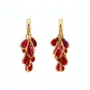 Pendientes de Gota de Agua de Cristal Bañados en Oro Real de 18 Quilates Estilo Lujo Ligero Pendientes Retro Exquisitos de Nicho Pendientes Elegantes de Alta Gama para Mujer