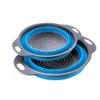 Cesta coladora plegable telescópica para acampar al aire libre, cesta redonda para frutas, cesta de lavado de dos piezas, frutas y verduras de cocina