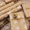 Papel de Presente de Natal Embalado em Rolo Grande Tamanho 76cm Floco de Neve Branco Rena Conjunto de Papel de Presente de Natal