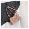 Bolsa Cuadrada Pequeña Cierre de Candado Moda Estilo Coreano Bolso Corazón 2023 Bolso de Hombro Cruzado para Mujer Moda Simple Nuevo Estilo