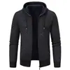 Chaqueta Cardigan de Punto para Hombre Otoño e Invierno con Capucha, Corte Delgado, Estilo Corto, Casual de Negocios, Múltiples Colores Disponibles 6968