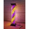 Luz Rotatoria LED para Salón de Peluquería Peluquería Barbería Caja de Luz Rotatoria Cuadrada Montada en Pared de Pie Doble Uso Vidrio Templado